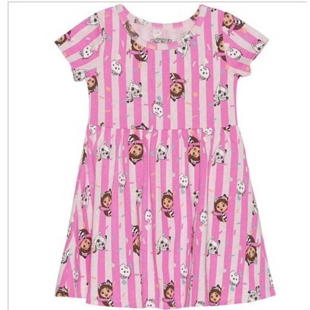 Toddler Girl Gabby's Dollhouse Short Sleeve Dress Sz-4 Cuteness Overload